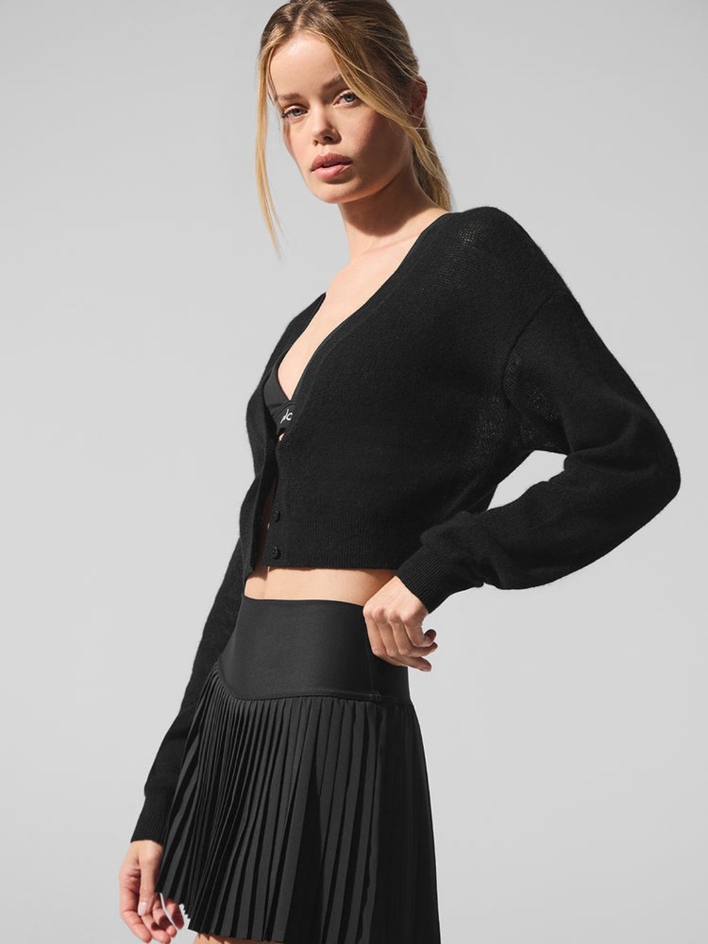 Alo Yoga Sheer Cashmere Cropped Cardigan
